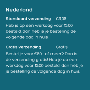 Verzending - Verzendkosten Nederland - Gratis verzending vanaf €50,-